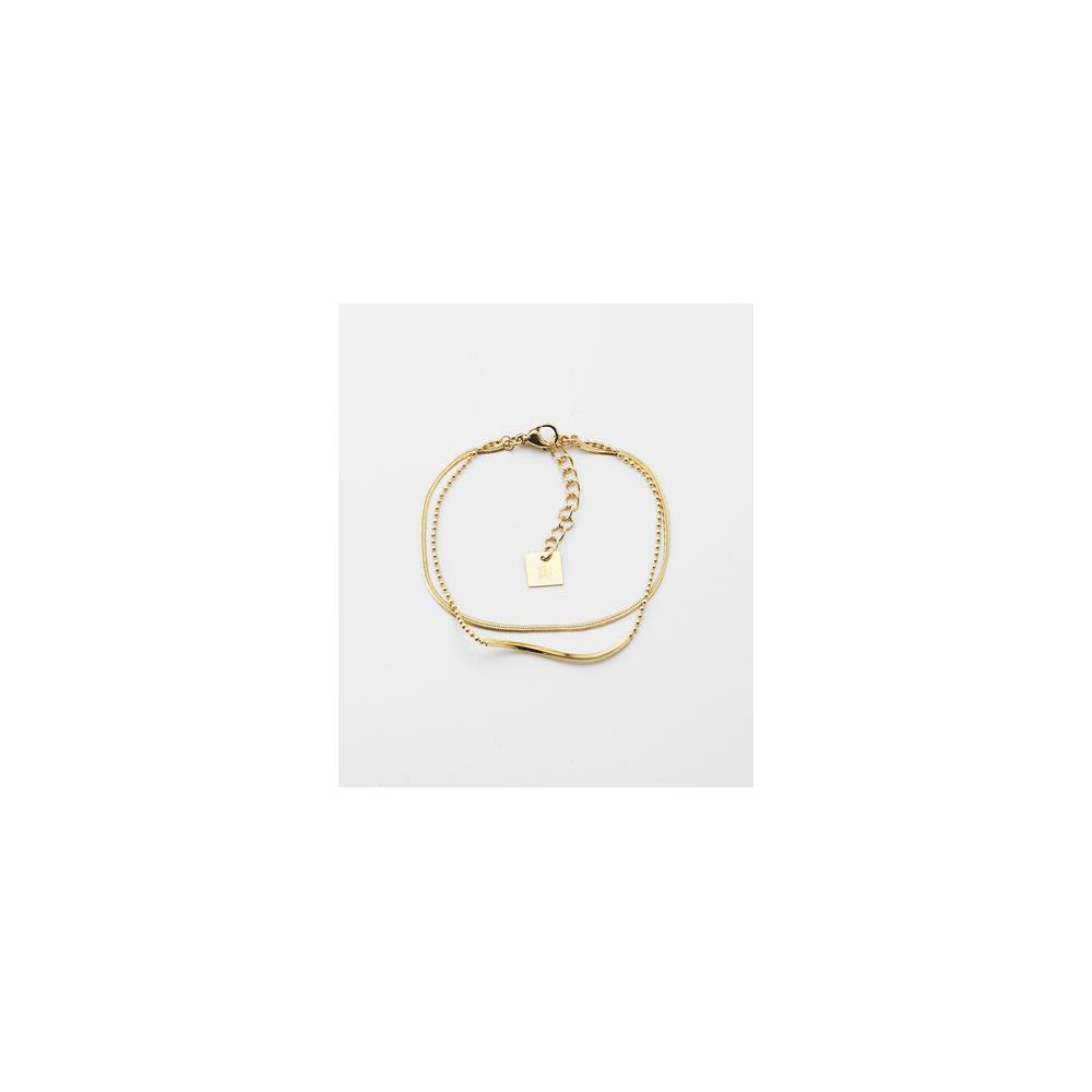 Bracelet Neusis en acier PVD jaune, ZAG bijoux, SBS5018-01UNI