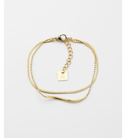 Bracelet Neusis en acier PVD jaune, ZAG bijoux, SBS5018-01UNI