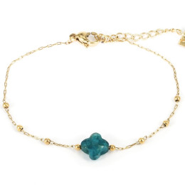 Le Bracelet Velasquez en acier PVD jaune et apatite, ZAG bijoux, SBS7970-01BLU