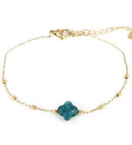 Le Bracelet Velasquez en acier PVD jaune et apatite, ZAG bijoux, SBS7970-01BLU