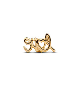 Le Charm Pandora Moments, Love, en métal doré or jaune 585/1000, 763055C00