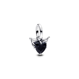 Charm Pandora Moments, Coeur noir ailé, en argent 925/1000 793626C01