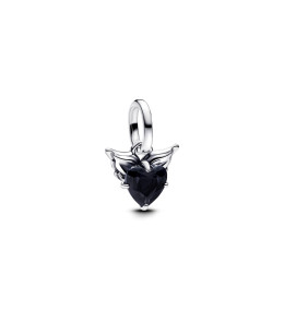 Charm Pandora Moments, Coeur noir ailé, en argent 925/1000 793626C01
