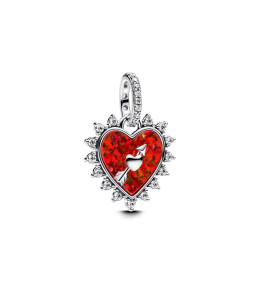 Charm Pandora Moments, coeur scintillant avec coeur et flêche, en argent 925/1000 793667C01