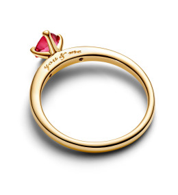 La Bague Pandora Moments, Coeur rouge en métal doré or jaune 585/1000, 166574C01