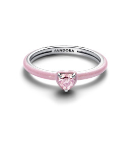 La Bague Pandora Me, Coeur chakra rose en argent 925/1000, 193088C02