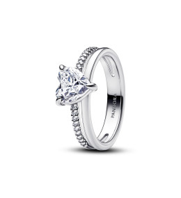 Bague Pandora Timeless, Coeur scintillant en argent 925/1000, 193100C01