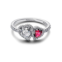 La Bague Pandora Timeless, Double coeurs scintillants en argent 925/1000, 193662C01