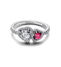 La Bague Pandora Timeless, Double coeurs scintillants en argent 925/1000, 193662C01
