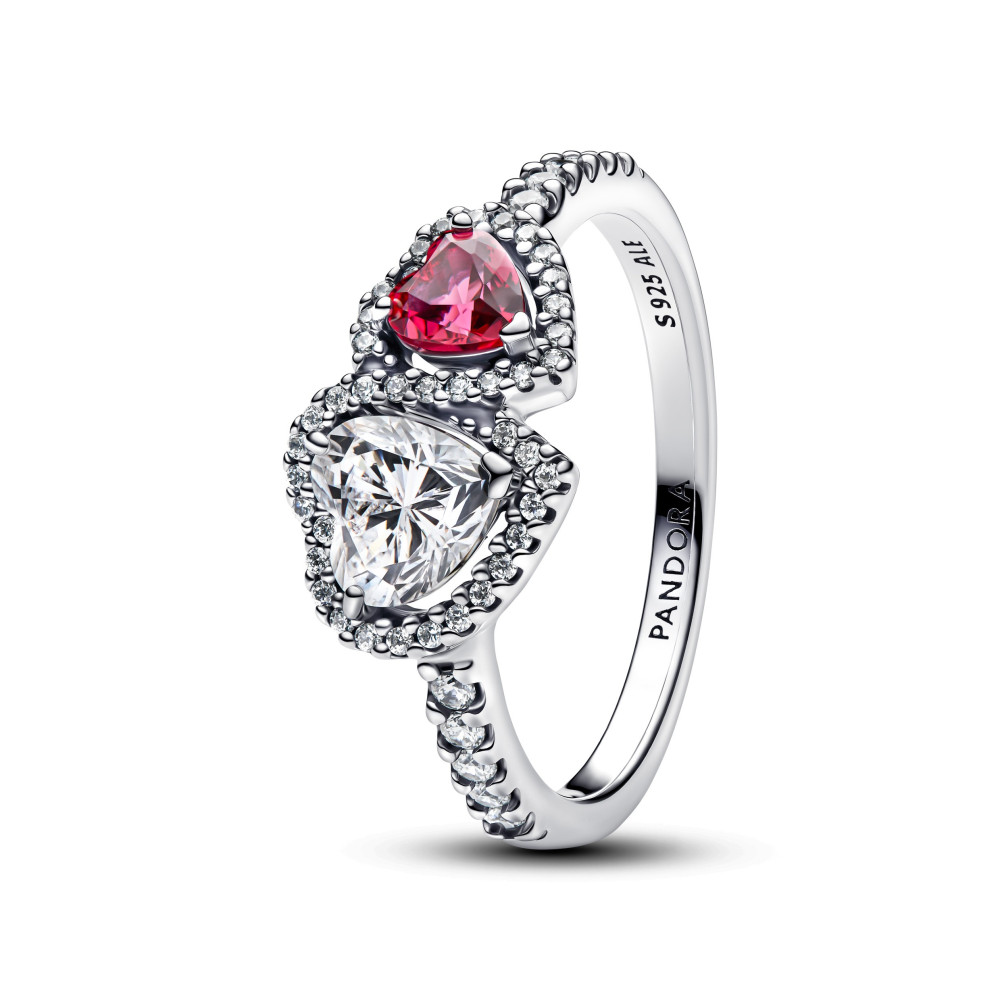 Bague Pandora Timeless, Double coeurs scintillants en argent 925/1000, 193662C01