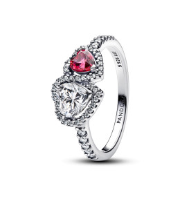 Bague Pandora Timeless, Double coeurs scintillants en argent 925/1000, 193662C01