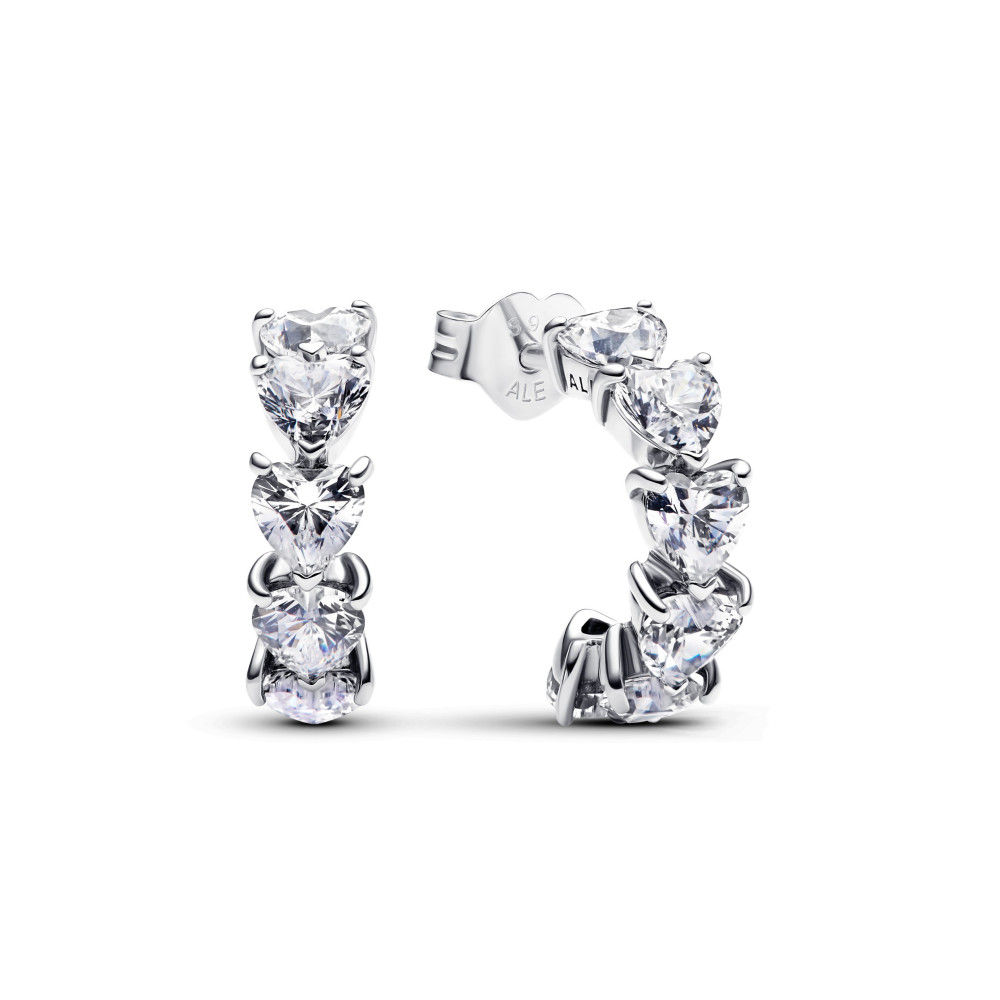 Boucles d'oreilles Pandora, Coeurs scintillants en argent 925/1000, 293657C01