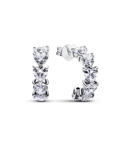 Boucles d'oreilles Pandora, Coeurs scintillants en argent 925/1000, 293657C01