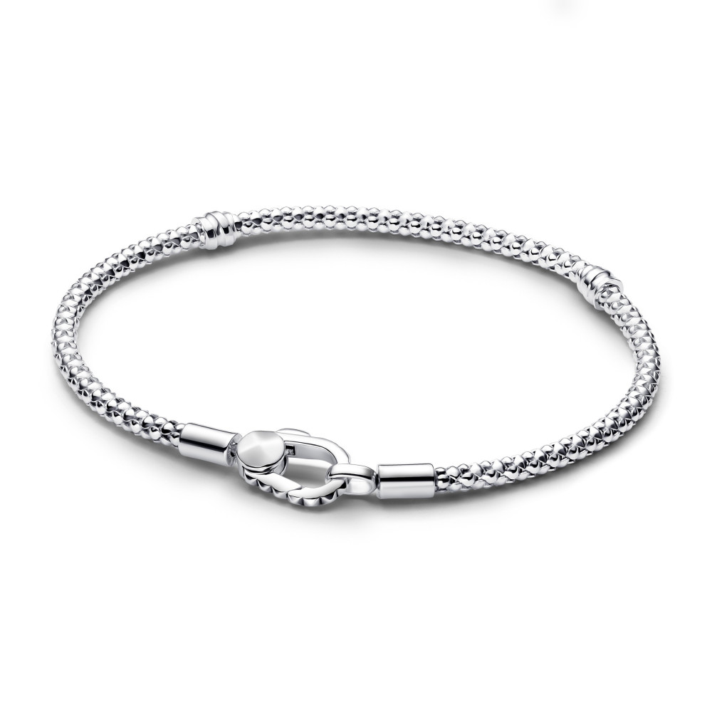 Bracelet Pandora Moments, mailles cloutées, en argent 925/1000, 593681C00