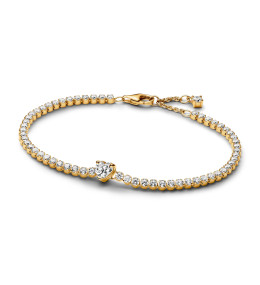 Bracelet Pandora, Tennis Coeur Scintillant , en métal doré or jaune 585/1000 560041C01