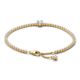 Bracelet Pandora, Tennis Coeur Scintillant , en métal doré or jaune 585/1000 560041C01