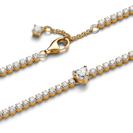 Bracelet Pandora, Tennis Coeur Scintillant , en métal doré or jaune 585/1000 560041C01