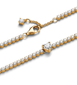 Bracelet Pandora, Tennis Coeur Scintillant , en métal doré or jaune 585/1000 560041C01