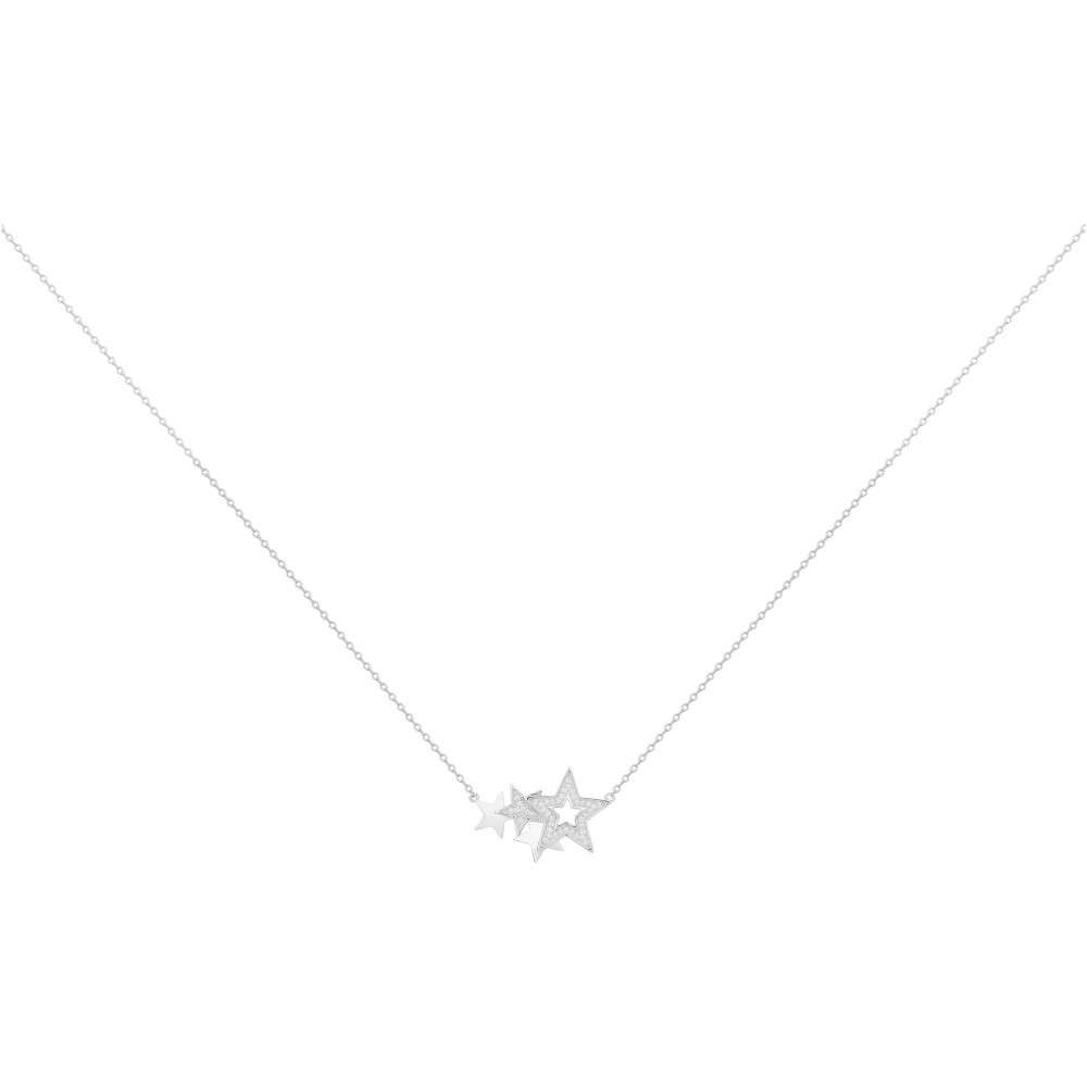 Collier Argent 925/1000, motifs étoiles et 44 oxydes de zirconium by Stauffer