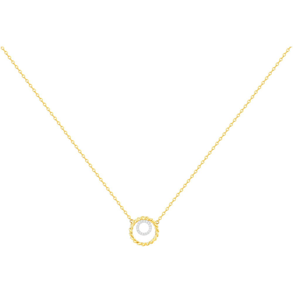 Collier plaqué or, motifs ronds et 17 oxydes de zirconium by Stauffer