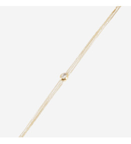 Bracelet Simple en acier PVD jaune et oxyde de zirconium, ZAG bijoux, SBS24291-01WHT
