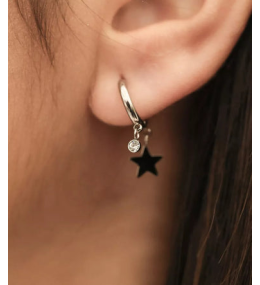 Les Boucles d'oreilles Cintra en acier PVD jaune et cristaux, ZAG bijoux, SEC9453-01WHT