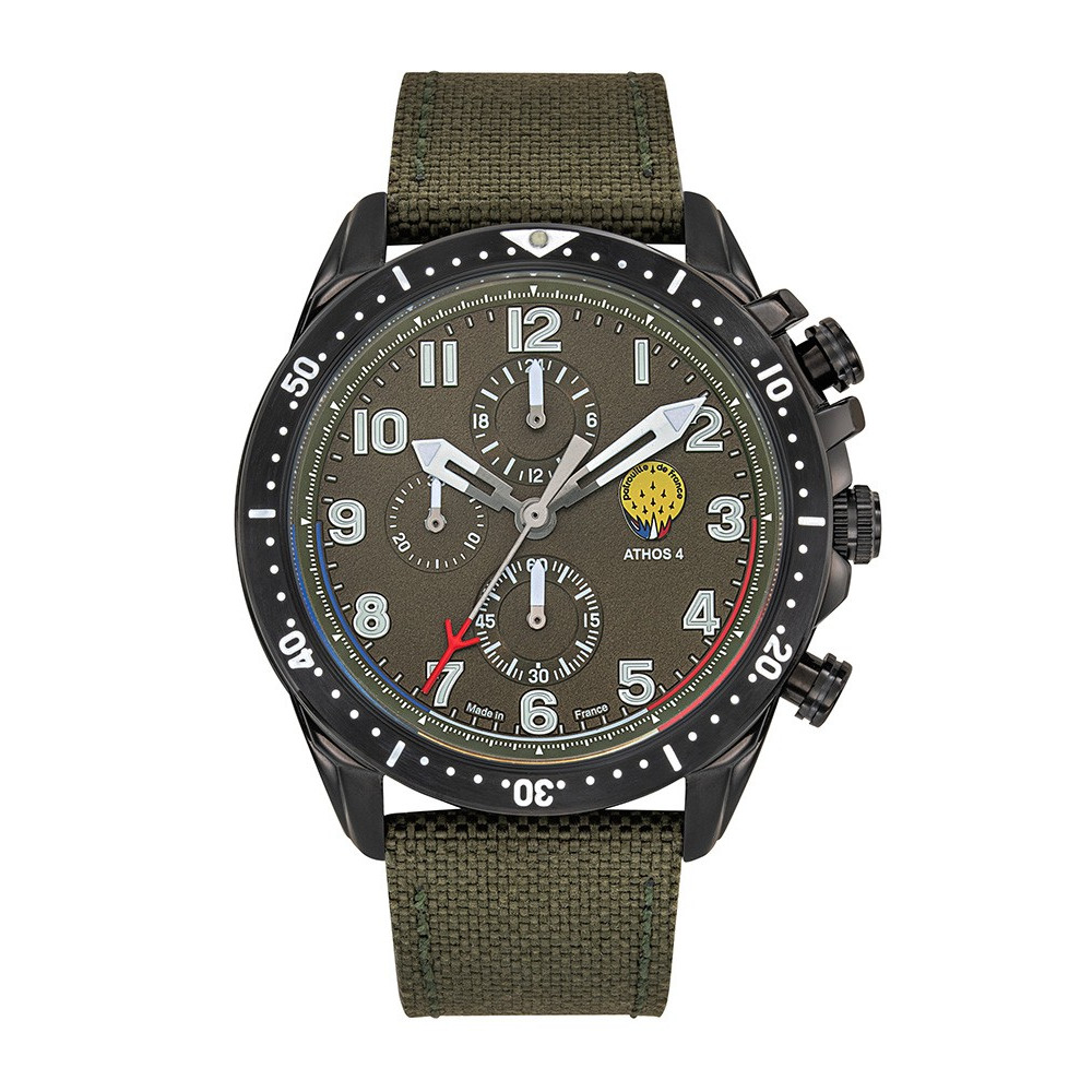 Montre Homme Patrouille De France Athos 4 Chronographe avec bracelet kaki 668134