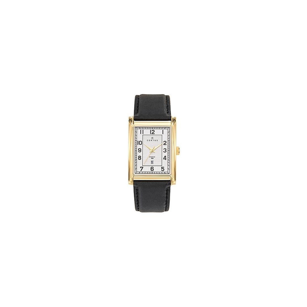 Montre Homme CERTUS, Analogique Aiguilles, et cuir noir 612405 Montre Homme CERTUS, Analogique Aiguilles, et cuir noir 612405