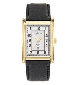 Montre Homme CERTUS, Analogique Aiguilles, et cuir noir 612405
