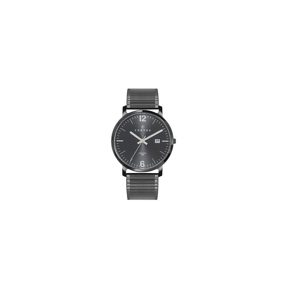 Montre Homme CERTUS, Analogique Aiguilles, et acier noir 616538