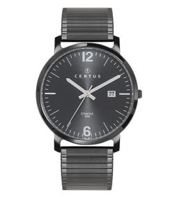 Montre Homme CERTUS, Analogique Aiguilles, et acier noir 616538