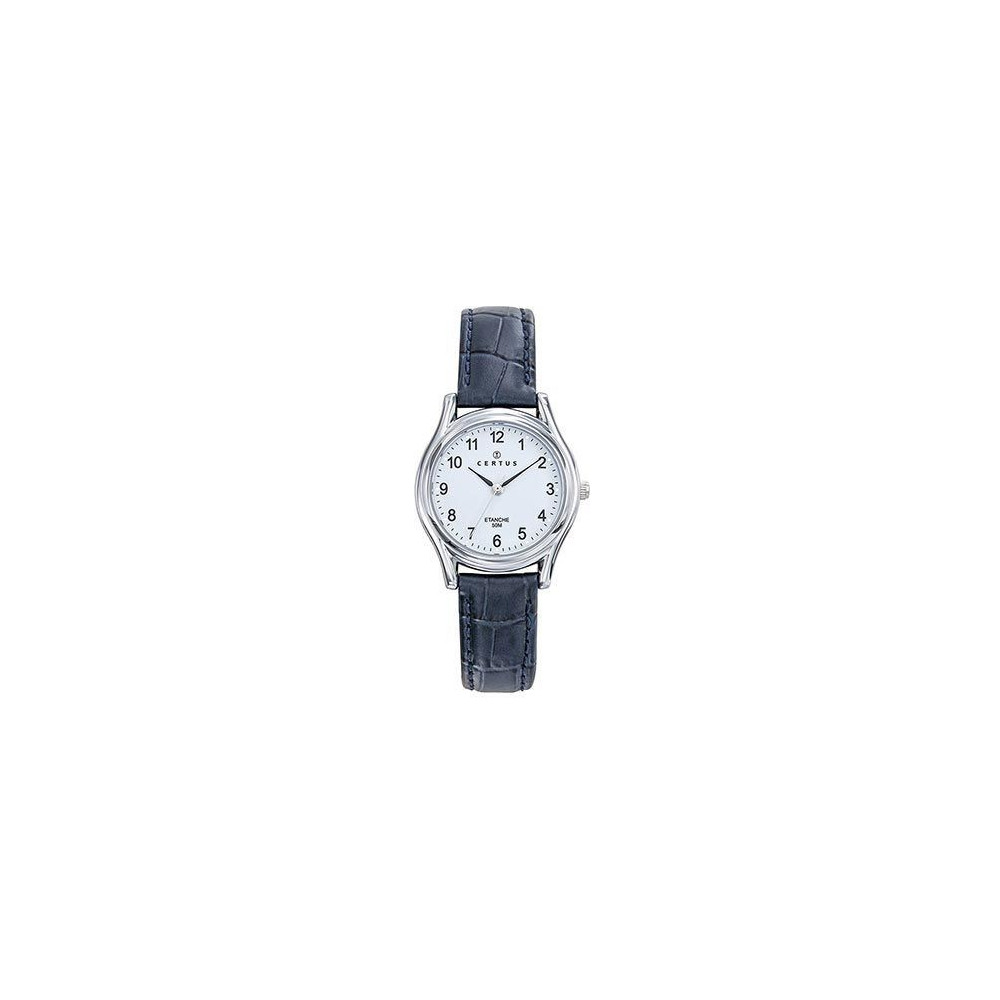 Montre Femme CERTUS Analogique Aiguilles, cuir bleu 644559 Montre Femme CERTUS Analogique Aiguilles, cuir bleu 644559