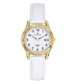 Montre Femme CERTUS Analogique Aiguilles, cuir blanc 646594