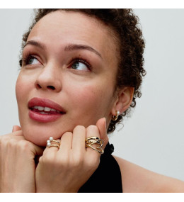 La Bague Pandora Essence, coeur organique en métal doré or jaune 585/1000, 163288C00