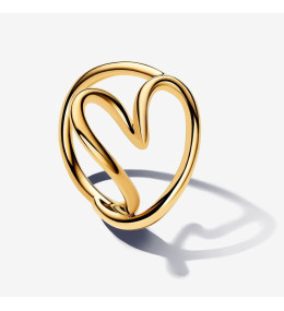 Bague Pandora Essence, coeur organique en métal doré or jaune 585/1000, 163288C00