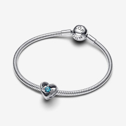 Le Charm Pandora moments, Cœur Entrelacé et Pierres en argent 925/1000, 793744C01