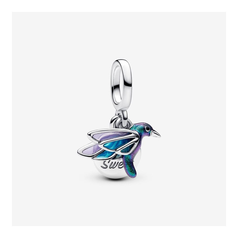 Charm pendentif Pandora moments, Double Colibri en argent 925/1000, 793746C01