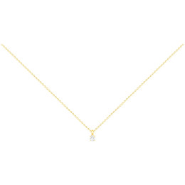 Collier Plaqué Or jaune et 1 oxyde de zirconium by Stauffer
