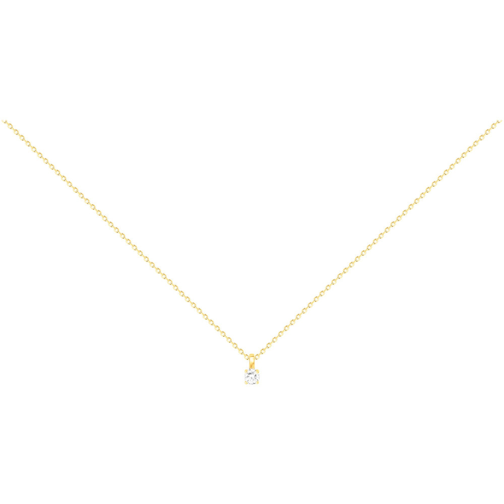 Collier Plaqué Or jaune et 1 oxyde de zirconium by Stauffer
