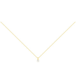 Collier Plaqué Or jaune et 1 oxyde de zirconium by Stauffer