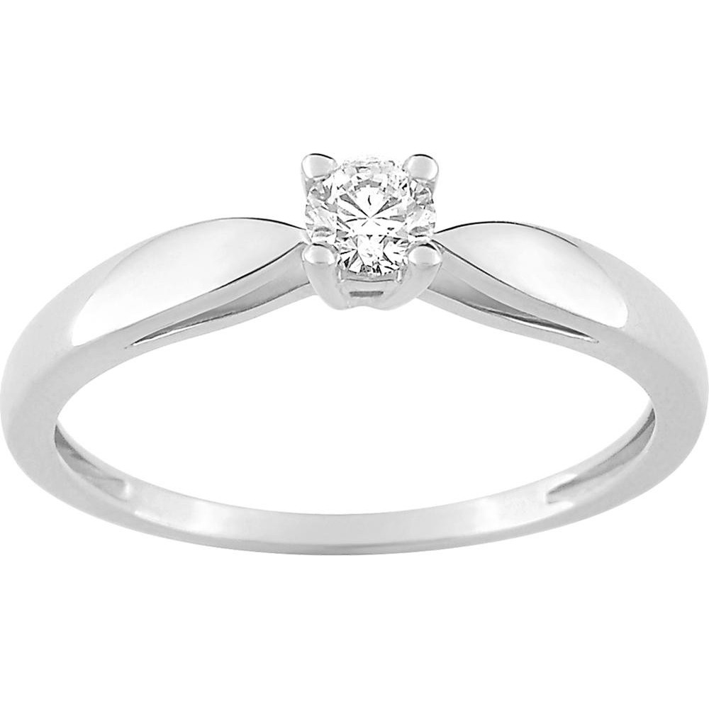 Bague or gris 375/1000, diamant 0,15 carat taille brillant by Stauffer