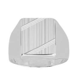 Chevalière argent 925/1000 forme rectangle, by Stauffer