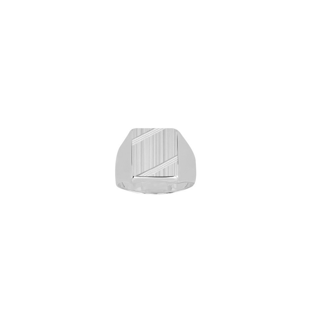 Chevalière argent 925/1000 forme rectangle, by Stauffer