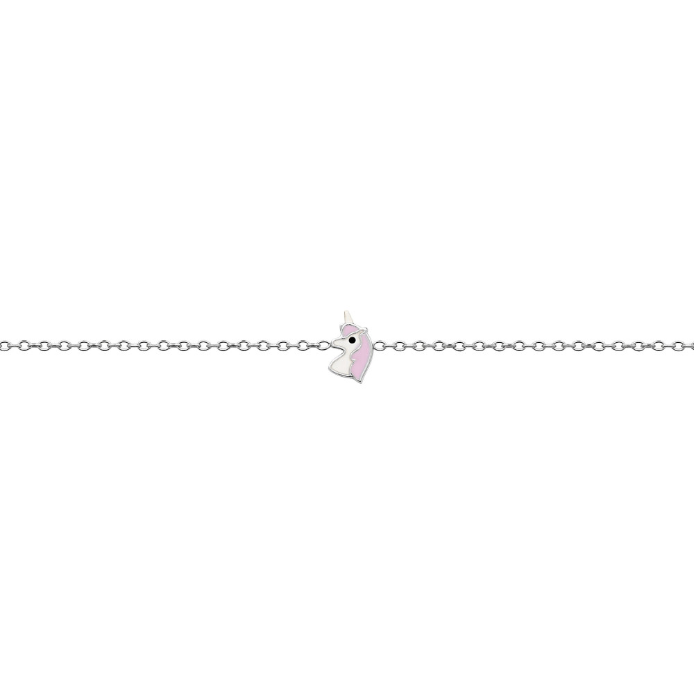 Bracelet argent 925/1000, motif licorne by Stauffer
