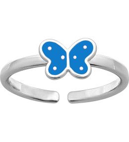 Bague argent 925/1000 ouverte, motif papillon by Stauffer