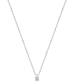 Collier or gris 375/1000, diamant pastillé de 0,02 carat taille brillant by Stauffer