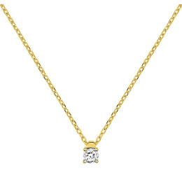 Collier or jaune 375/1000, diamant de 0,06 carat taille brillant by Stauffer