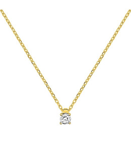 Collier or jaune 375/1000, diamant de 0,06 carat taille brillant by Stauffer