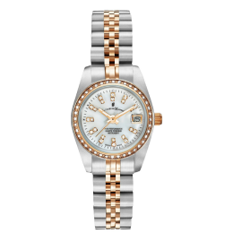 La Montre femme Jacques du Manoir, Inspiration 26mm, 3 aiguilles et date, acier bicolore, NROP.24