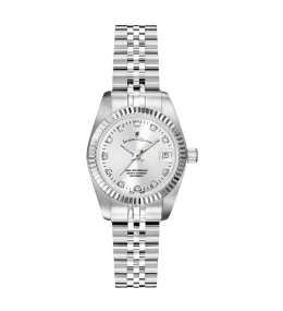 La Montre femme Jacques du Manoir, Inspiration 26mm, 3 aiguilles et date, acier, NRO.02